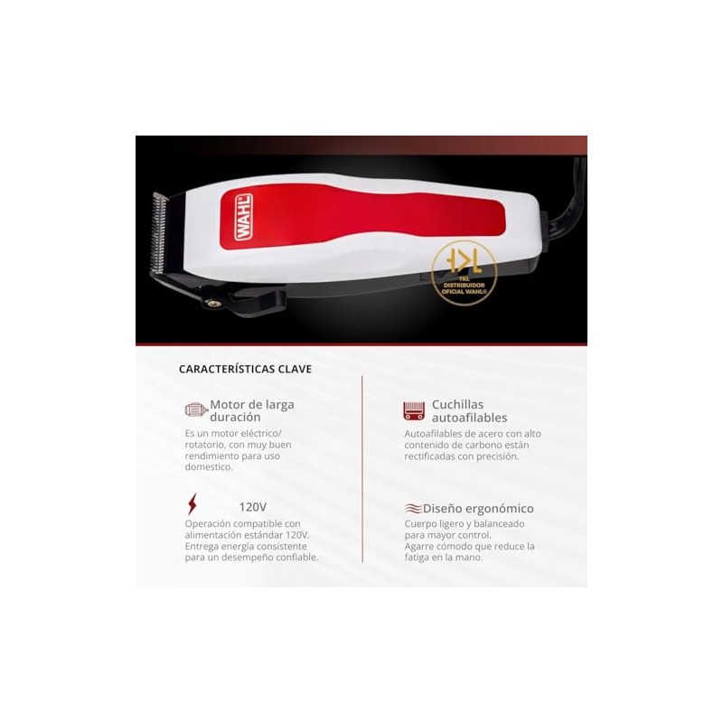 Wahl Maquina Para Cortar Cabello Y Barba Kit Completo 17