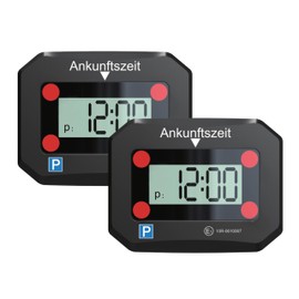 VENTON [Test Very Good, Note 1.1] Pack of 2 Electronic Black Digital Parking Disc with Approval, Automatic Electric Parking Meter, Car Accessories Interior, Car Accessories Electronic