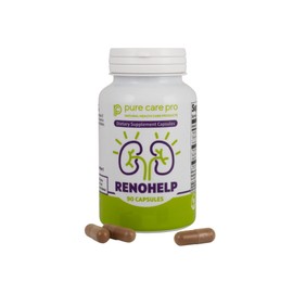 Pure Care Pro Renohelp Powerful All-Natural Kidney Support Supplement for Healthy Kidney Function, Creatinine Levels and Glomerular Filtration, Vegan & Gluten Free* (90 Capsules)