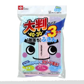 LEC Gekiochi Large Dish Towels, Value Pack, 3 Pieces