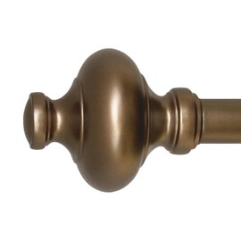 Cardiff 72-144 Inch Adjustable Curtain Rod Set, 1 Inch Diameter in Dark Bronze