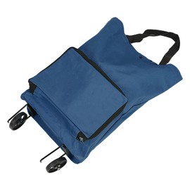 Foldable Shopping Cart with Wheels, Reusable Shopping Cart Bag, Large Capacity Shopping Bag, Oxford with Handle (Purple Blue)
