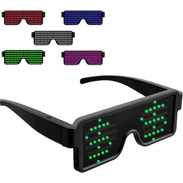 Suruid Dynamic LED Glowing Glasses USB Rechargeable LED Light Up