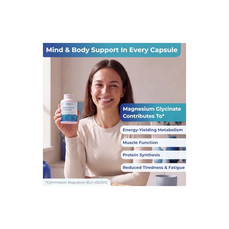 Magnesium Glycinate Capsules, 240 Capsules, 2000mg, UK Made