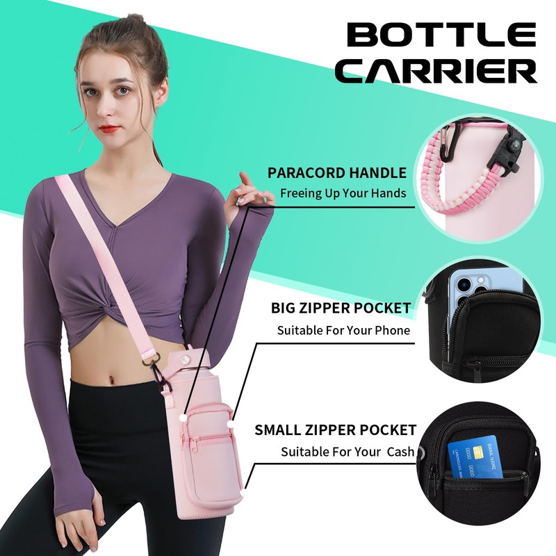 40 oz Insulated Water Bottles with Straw & Auto Chug