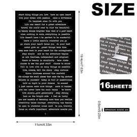 16 Sheets Scrapbook Stickers Small Talk Word Stickers, Junk Journal Sentiment Stickers, Scrapbook Words and Phrases Stickers, Vintage Scrapbook Quote Stickers for DIY Craft