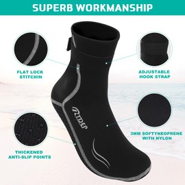 Rtdep Neoprene Socks, Swimming Socks for Women Men, Anti-Slip Wetsuit Socks, 3mm Beach Wetsuit Boots For Diving Snorkeling Sailing