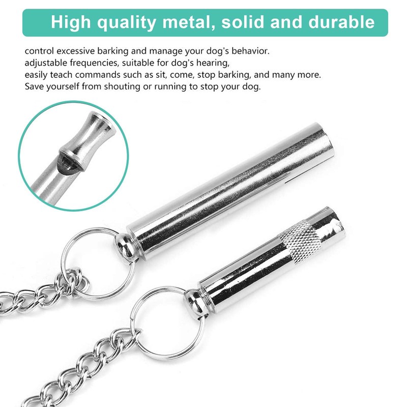AHEJIOO Dog Whistle Rütter Recall - Metal Whistle with Necklace