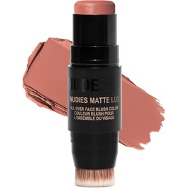 Nudestix Nudies Matte Lux Cream Blush 3-in-1 All Over Face Colour For Cheeks Eyes and Lips w/Blending Blush (Nude Buff)