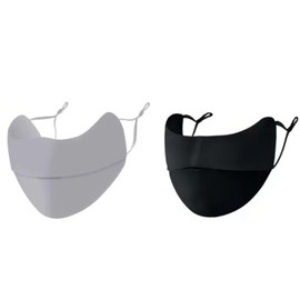 Frenflu UV Cut Mask, 2 Pieces, Unisex, Sunscreen Mask, Face Cover, Face Guard, Washable, Repeatedly, Washable, Breathable, Comfortable, Adjustable Drawstrings, Easy to Breathe (Black, Gray)