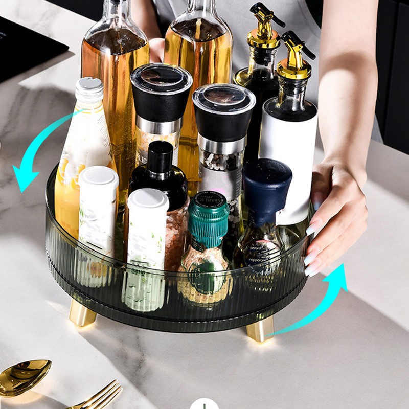 Storage Turntable 360 Degree Rotating Prevent Slip Stylish Organizer Tray