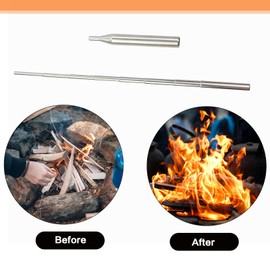 Eowppue 4 Pcs Telescopic Blowing Tube - Blow Fire Tube Stainlesssteel, Blowing Air into Fire, Increase Fire Intensity, for Outdoor Survival Camping Barbecue Picnic