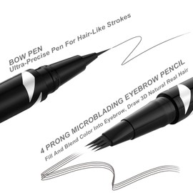 LAVONE Eyebrow Pen,2-IN-1 Dual-ended Waterproof Eyebrow Pencil,with 4 Tip Microblading Eyebrow Pen and Ultra-Precise Brow Pencil,Dual-ended Eyebrow Brush,Eyebrows Makeup for Natural Looking-Dark Grey
