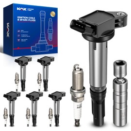 KAX OEM Performance Set of 6 Ignition Coil Pack & Iridium Spark Plugs w/Tool for Toyota Camry 2010-2017, RAV4 2009-2018, Highlander 2009-2010, Venza 2009-2015, 2.5L 2.7L 3.3L 3.5L 4.0L,UF487