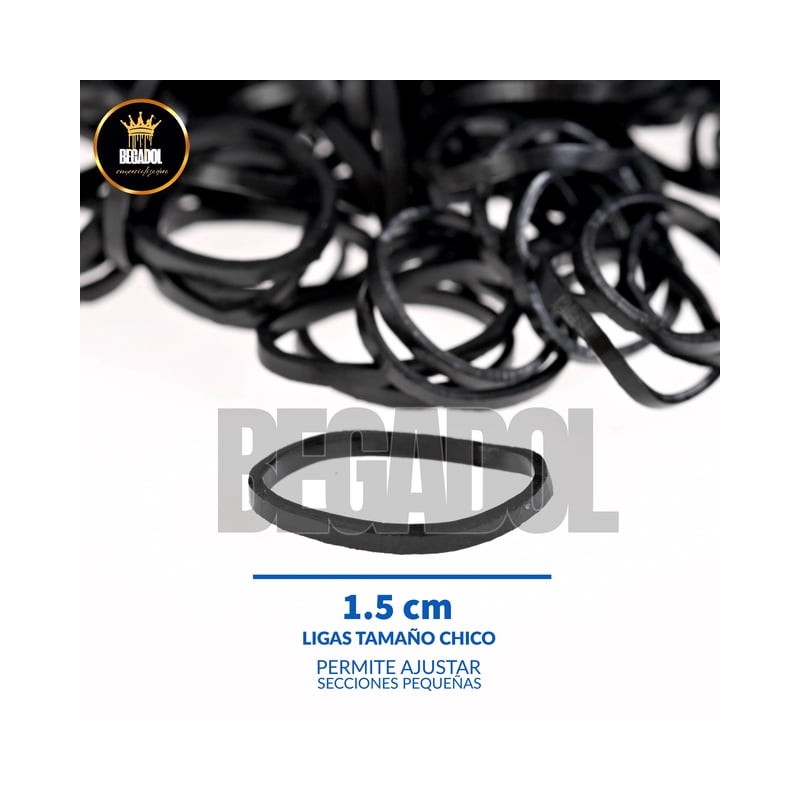 Paquete 500 Ligas Elásticas Gomas Para Cabello Niña Negras