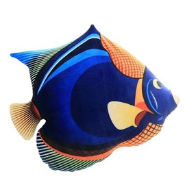 NICEYEA 3D Soft Fish Stuffed Animal Cushion Pillow Ocean Fish Plush Toy Home Decoration Xmas Birthday Gifts for Kids (Blue)