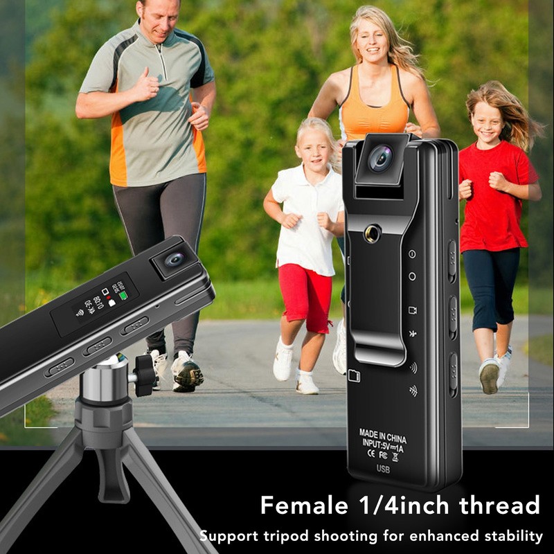 WiFi Body Camera 4K HD Motion Detection 1500mAh 180 Degree