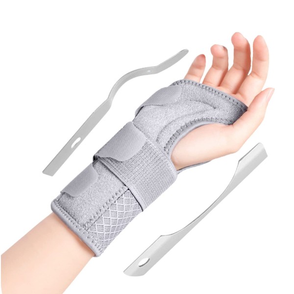 Carpal Tunnel Syndrome Wrist Brace with Metal Splints, Stabilizer, Breathable Wrist Splints for Joint Pain, Arthritis, Tendonitis