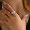 Mauzew White Gold Rings Cubic Zirconia Love Ring Stackable Rings
