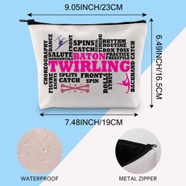 Baton Twirling Makeup Bag Baton Twirler Gift Majorette Marching Band Girl Dance Lover Cosmetic Bag (Baton Twirling 3UK)