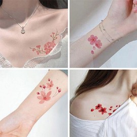 Fashion Tattoo Sticker Mini Floral Lettering Sticker Tattoo Flower and Butterfly/ONE 2ea