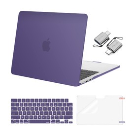 MOSISO Compatible with MacBook Air 13 inch Case M5 2026 M4 2025 M3 M2 2024-2022 A3449 A3240 A3113 A2681, Hard Shell&Keyboard Cover&Screen Film&Type C for MacBook Air 13.6 inch Case, Imperial Purple