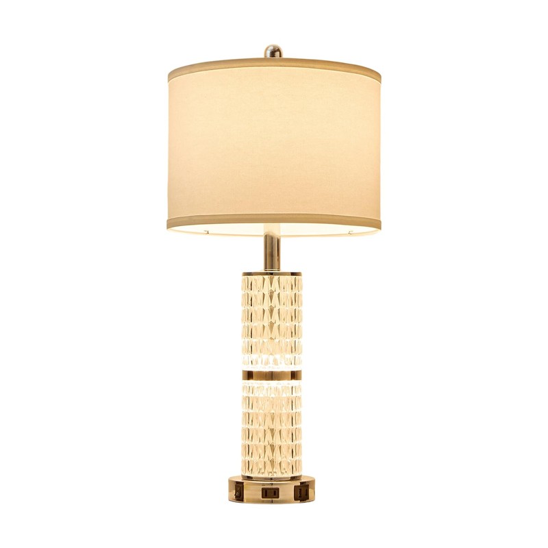 SAIWEYA Crystal Table Lamps Modern 3-Way Dimmable Bedside Lamp with