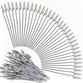 AVERZELLA 100 Pcs Metal Wire Alligator Clamps Bulk, Long Tailed Alligator Clips for Crafts with Pole 6 Inch, Small Metal Clips for Photo Pictures DIY Card Clip Holder (Silver)