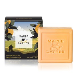 Maple and Lather Maple & Lather Triple Milled Bar Soap with Shea Butter, Orange Bergamot Scent, Moisturizing, Long-Lasting, Sustainably Sourced, 209g - Made in Provence, France