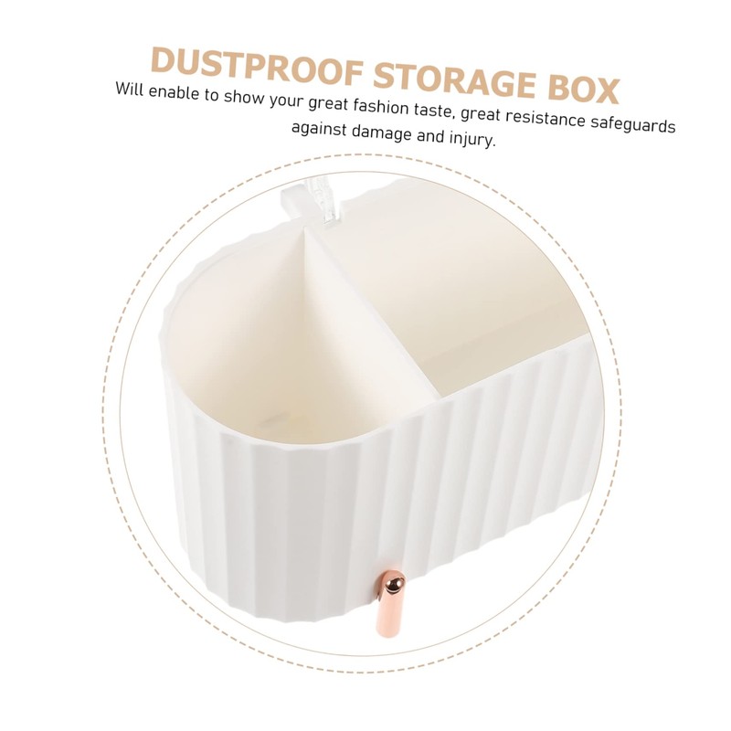 ULTECHNOVO Cotton Swabs Container with Lid Compartment Makeup Organizer Storage