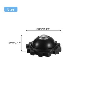 uxcell 12Pcs Mini Self Adhesive Caster Wheels, 1.02" x 0.47" 360° Rotation Swivel Wheel Small Rolling Ball Casters for Small Appliances Storage Box Trash Can - Steel Beads (Black)