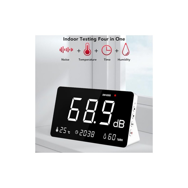 Sound Level Meter, 30-130db 4 in 1 Noise Decibel Meter,