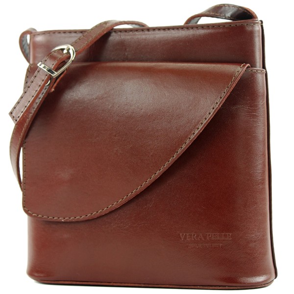 modamoda de - D17- Italian Small Leather Shoulder Bag, Braun2021