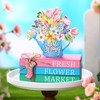Spring Table Decorations Hello Spring Wooden Signs Flower Book Stack