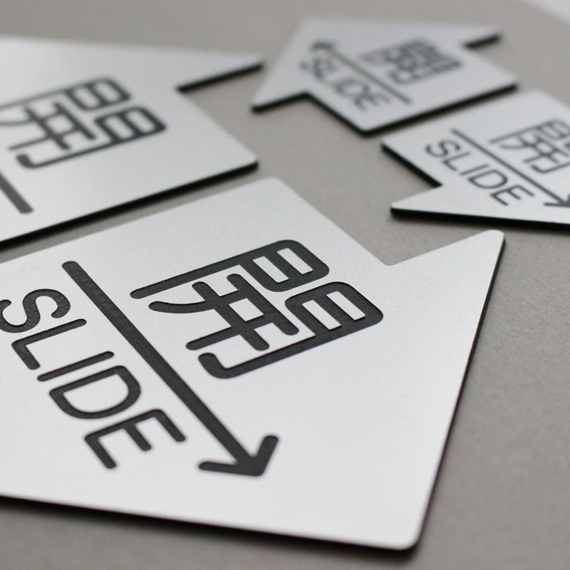 MKE Arrow Shape Sliding Door Plate Left-facing Door Plate with