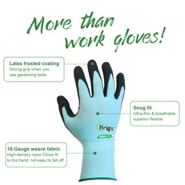 Brigic 2 Pairs Gardening Gloves, Garden Gloves, Thin Outdoor Work Women Garden Gloves, Blue (Large)