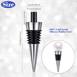 Honeydak 8 Pieces Metal Bottle Stopper Blank Stainless Steel Wine Bottle Stopper Kit Reusable Wine Saver Corks Hardware for Wedding Party Bar Turning