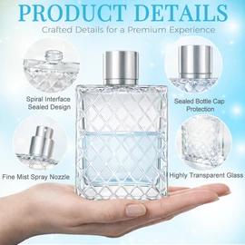 Coespewix 100ML 3.4oz Perfume Bottles Empty Vintage, Fine Mist PerfumeTravel Refillable, Glass Perfume Atomizer, Cologne Spray Bottle for Men and Women, Atomizer Sprayer for Perfume