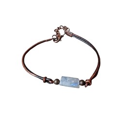 Raw Moonstone June Birthstone Boho Bracelet Copper and Bronze