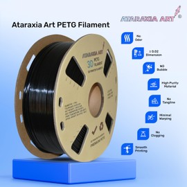 ATARAXIA ART PETG Filament 1.75mm, 3D Printer Filaments, 1Kg/2.2lb Tidy Winding Spool, Dimensional Accuracy +/-0.02mm, with Filament Storage Vacuum Bags, Fit Most FDM 3D Printers, PETG Orange 1.75mm