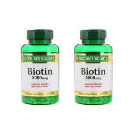 Set of 2 Nature's Bounty® Biotin 5000 mcg, 150 Softgels