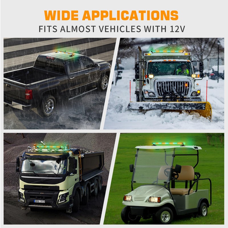 XRIDONSEN 37 Inch 104 LED Roof Top Amber Green Emergency