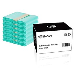 TrioCare - 6 Pack Diaper Refill Liners Bags - Hold Up To 3528 Count Diapers - Disposable Biodegradable Diaper Pail Liners – Adult Senior Baby Smell Odor Locking Blocking Eliminator Bags