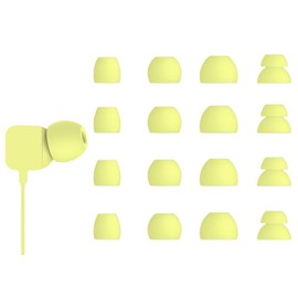 A-Focus (8 Pairs) for Beats Flex Ear Tips Set - L/M/S/Double Flange 4 Size Replacement Soft Silicone Ear Buds Tips Covers Compatible with Beats X/Powerbeats Pro Rubber Eartips Yuzu Yellow