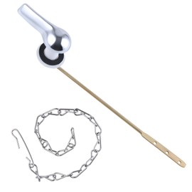 GOLD DEER Toilet Handle Lever Flush Replacement Universal Front Mount Toilet Handle Replacement Kit with Stainless Steel Flapper Chains for Most Front Mount Toilets,Gold