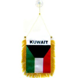Wholesale lot 12 Kuwait Mini Flag 4''x6'' Window Banner w/suction cup - Vivid Color and UV Fade Resistant - Prime Outside Garden Home Decor