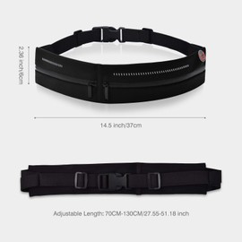 MATEPROX Slim Running Belt Waist Pack Bag,Ultra Light Bounce Free Waist Pouch,Water Resistant Belt Fanny Pack for Hiking Fitness,Adjustable Running Pouch for All Kinds of Phones (Black)