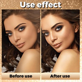 Afmicat Body Shimmer Powder, 1PC Glitter Highlighter Powder for Face, Liquid Highlighter Blush Body Glow Shimmer Powder Fairy Brightening Makeup Stick for Eyes, Hair (Champagne Gold, 1.13 Oz)