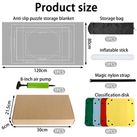 ElevaPulse Puzzle Mat 2000 Pieces - Premium Puzzle Rolling Mat for Adults and Children, Puzzle Mat with 6 Sorting Trays, Storage Bag and Accessories, Compatible with 1000 1500 2000 Puzzles