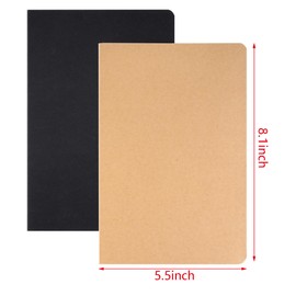 jiebor 15 Pack A5 Composition Kraft Blank Journal Notebook Bulk for Students Women College School Office Work Travel Writing Supplies 68 Pages